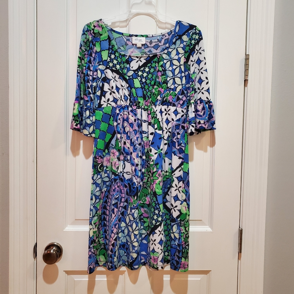 2 for 12$👈Beige by eci Colorful Dress, Size 4
